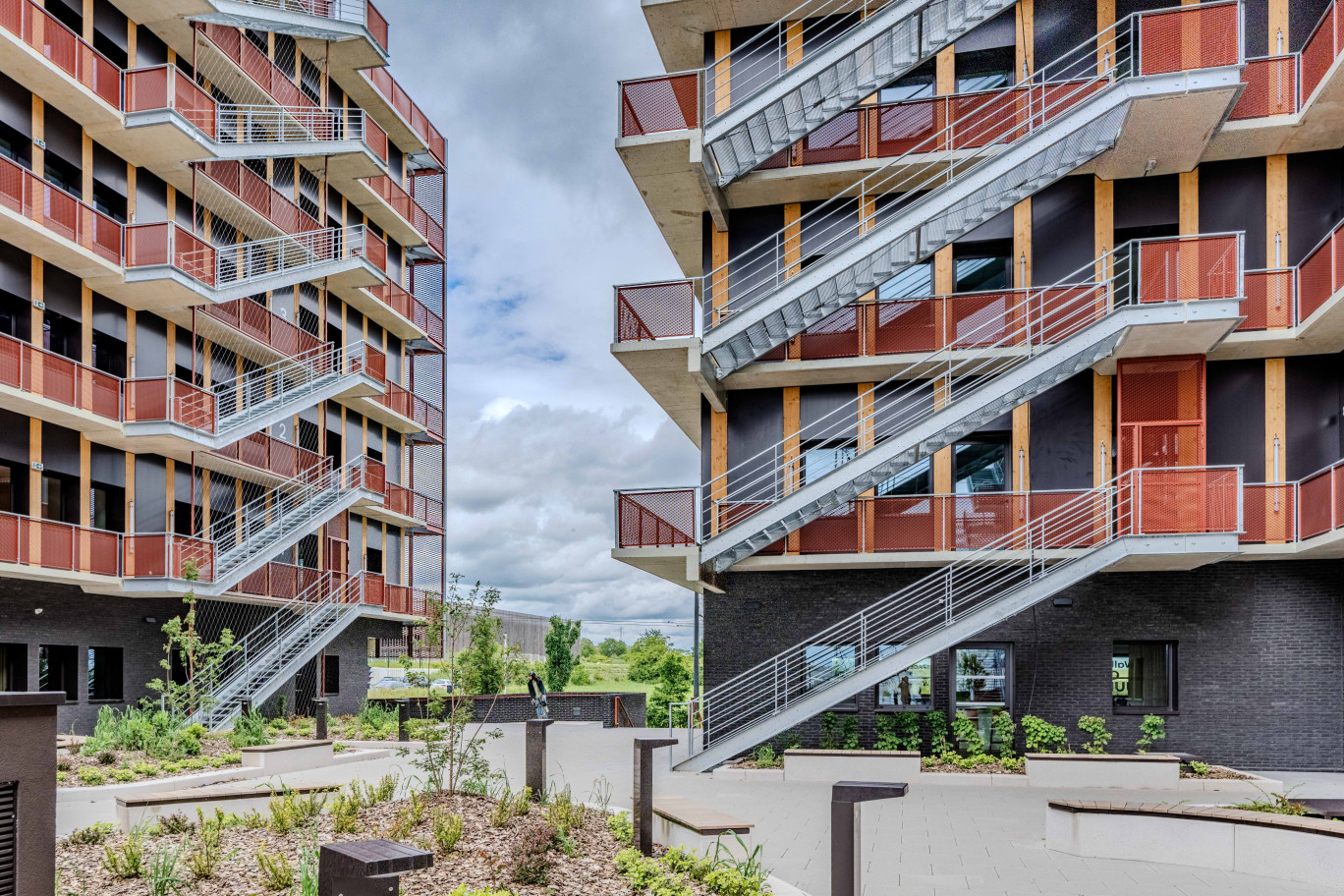 Sur près de 10 000 mètres carrés, les bâtiments Pepper et Spicy se veulent des sites qui combinent confort de travail et construction durable. (© Romuald Nicolas / ©Patriarche)